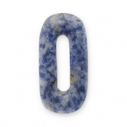 Colgantes de piedra natural Sodalita y Microclina &oacute;valo Azul-blanco