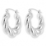 Pendientes Acero Inox criollas espiral Plateado