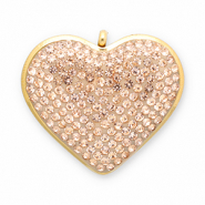 Colgantes Acero Inox coraz&oacute;n Dorado-champagne