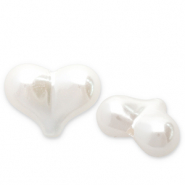 Imitaci&oacute;n de perlas de agua dulce coraz&oacute;n Blanco