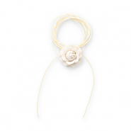 Choker con flor Beige-amarillo vainilla