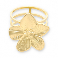 Anillo para bufanda Acero Inox flor Dorado
