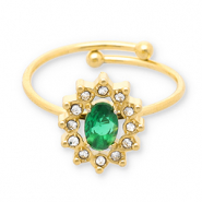 Anillos Acero Inox Dorado-verde