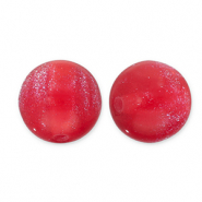 Abalorios acr&iacute;licos con glitter 6 mm Rojo-turquesa