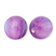 Abalorios acr&iacute;licos con glitter 6 mm P&uacute;rpura-turquesa