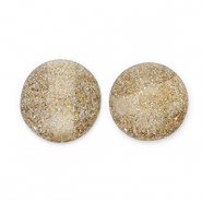 Abalorios acr&iacute;licos con glitter 8 mm Champagne-plateado