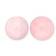 Abalorios acr&iacute;licos con glitter 8 mm Rosa claro-turquesa