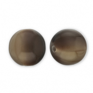 Abalorios de resina 14mm Greige-marr&oacute;n oscuro