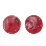 Abalorios acr&iacute;licos 12 mm redondos Rojo-blanco