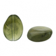 Abalorios acr&iacute;licos gota Verde oliva