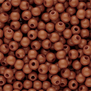 Abalorios acr&iacute;licos 4 mm brillante Marr&oacute;n co&ntilde;ac oscuro