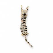 Broches llamativos tigre Dorado-negro-transparente