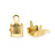 Fornituras acero inox terminal para cadena strass 3mm Dorado