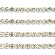 Cadena Strass Acero Inox 3mm Dorado-cristal