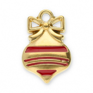 Colgantes Acero Inox esfera navide&ntilde;as Dorado-rojo
