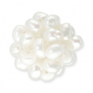 Perlas de agua dulce estilo racimo Blanco natural