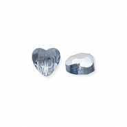 Abalorios faceteados Fashion coraz&oacute;n Azul-revestimiento pearl shine
