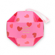BY31® Cajitas de joyería (regalo) bola "A gift as lovely as you" Rosa-rojo-dorado-rosa claro