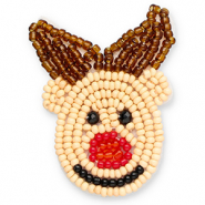 Broches reno Beige-marr&oacute;n-rojo