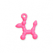 Colgantes met&aacute;licos perro globo Rosa ne&oacute;n