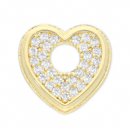 Metal TQ lat&oacute;n colgante coraz&oacute;n Dorado-transparente