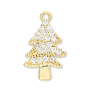 Metal TQ lat&oacute;n colgante &aacute;rbol navide&ntilde;o Dorado-transparente