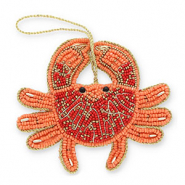 Colgantes trendy cangrejo Naranja coral-rojo-dorado