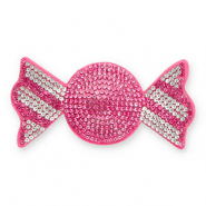 Colgantes llamativos con strass caramelo Rosa oscuro-cristal