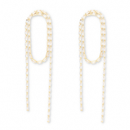 Pendiente de lat&oacute;n Eco-brass&reg; con zirc&oacute;n Dorado-cristal