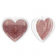 Adorno transparente corazón Transparente-rojo puerto-beige