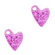Colgantes Plexx coraz&oacute;n glitter Rosa