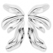 Pendientes Acero Inox alas Plateado