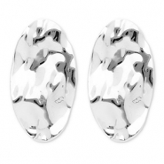 Pendientes Acero Inox óvalo Plateado