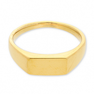 Anillos Acero Inox con rect&aacute;ngulo Dorado