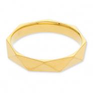 Anillos Acero Inox Facetados Dorado