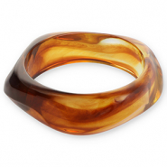 Pulseras bangle de resina Transparente marr&oacute;n &aacute;mbar