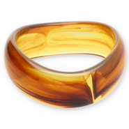 Pulseras bangle de resina Transparente marr&oacute;n &aacute;mbar