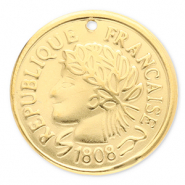 Colgantes Acero Inox moneda Dorado
