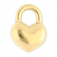 Colgantes Acero Inox coraz&oacute;n Dorado