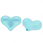 Abalorios acr&iacute;licos coraz&oacute;n Azul-cubierta AB