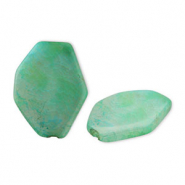 Piedras Naturales abalorios &Aacute;gata hex&aacute;gono Verde-blanco