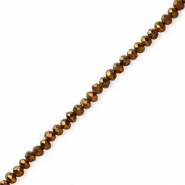 Abalorios faceteados disco 4x3mm Bronce met&aacute;lico