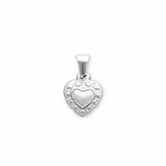Colgantes Acero Inox coraz&oacute;n Plateado