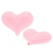 Abalorios acr&iacute;licos coraz&oacute;n Rosa