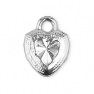 Colgantes Acero Inox coraz&oacute;n Plateado