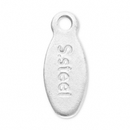 Fornituras acero inox etiqueta final "S.steel" Plateado