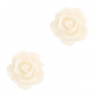 Abalorios rosa 10mm Blanco helado de vainilla