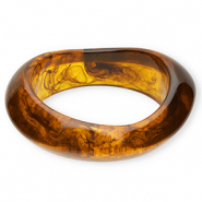 Pulseras bangle de resina Transparente marr&oacute;n &aacute;mbar