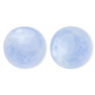Abalorios acr&iacute;licos 20 mm redondos Azul-m&aacute;rmol