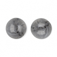Abalorios acr&iacute;licos 12 mm redondos Gris-m&aacute;rmol